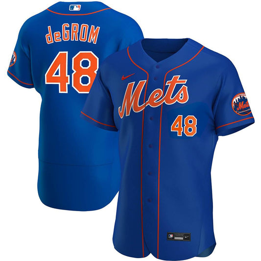 Mens New York Mets Jacob deGrom Cool Base Replica Jersey Blue