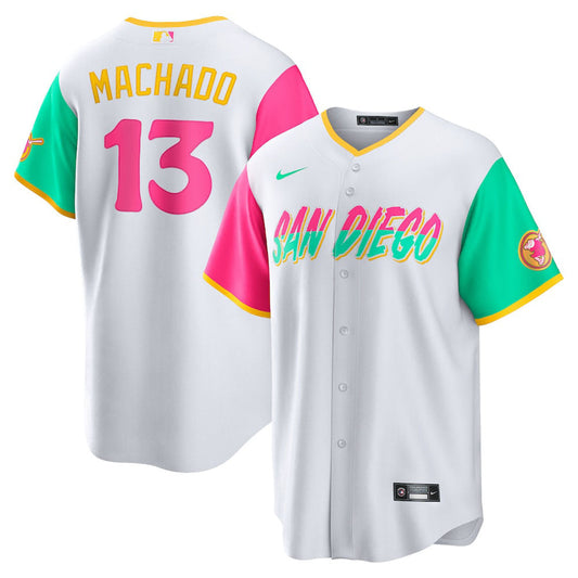 Men's San Diego Padres Manny Machado City Connect Replica Jersey - White