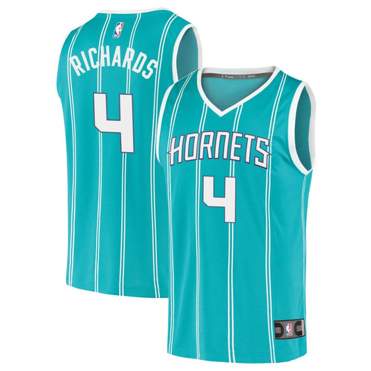 Nick Richards Charlotte Hornets Fanatics Branded 2020 Fast Break Replica Jersey - Icon Edition - Teal