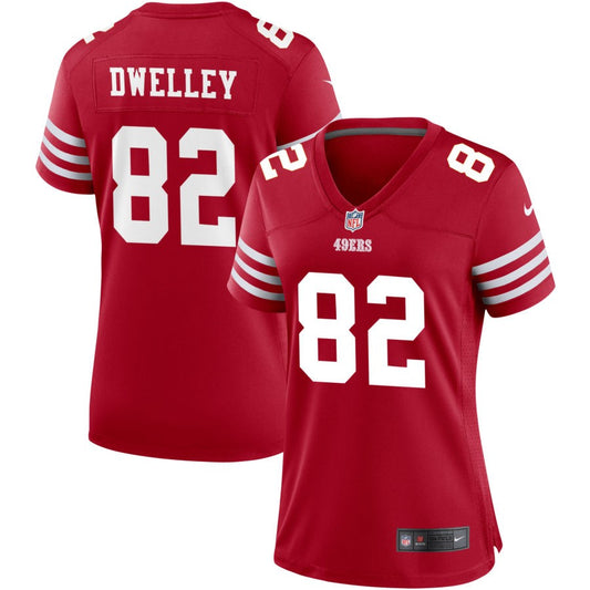 Ross Dwelley San Francisco 49ers Nike Women's Game Jersey - Scarlet