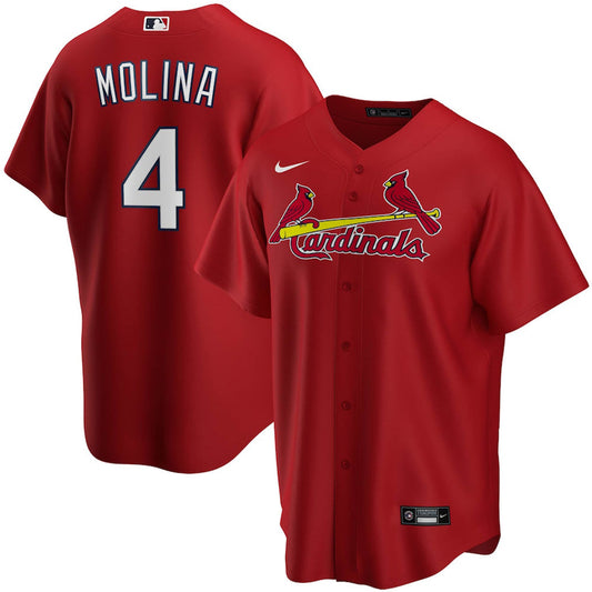 Youth St. Louis Cardinals Yadier Molina Alternate Player Jersey - Red