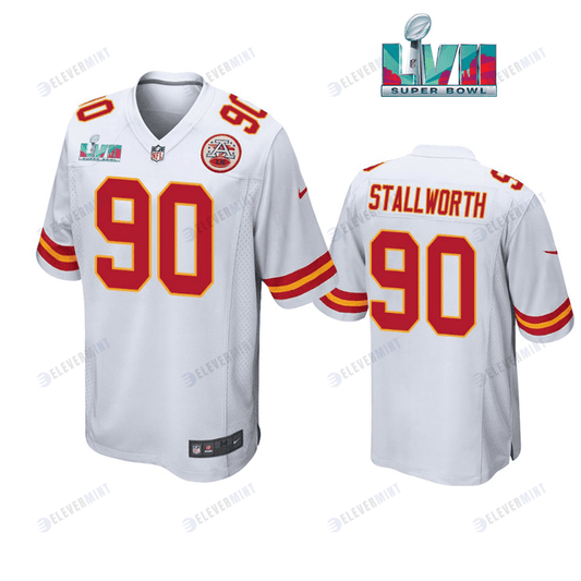 Taylor Stallworth 90 Kansas City Chiefs Super Bowl LVII White Men Game Jersey