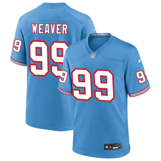 Rashad Weaver Tennessee Titans Nike Oilers Throwback Game Jersey - Light Blue