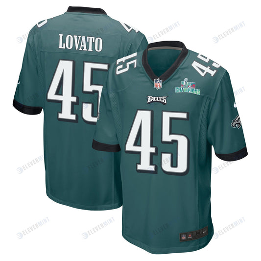 Rick Lovato 45 Philadelphia Eagles Super Bowl LVII Champions Men Game Jersey - Midnight Green