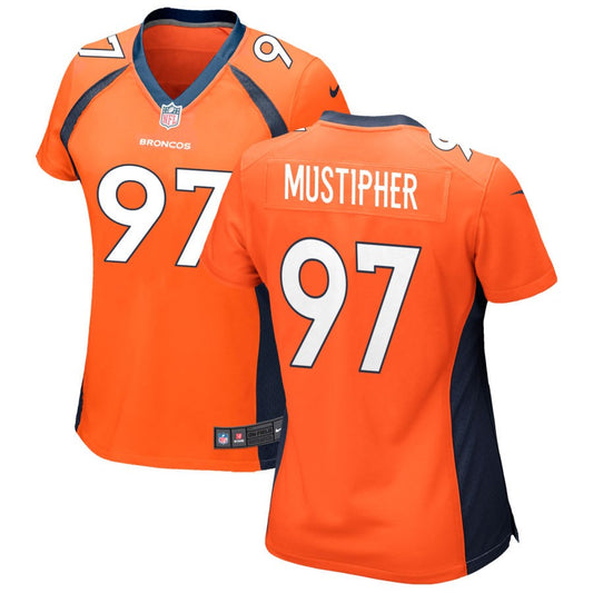 PJ Mustipher Denver Broncos Nike Women's Game Jersey - Orange