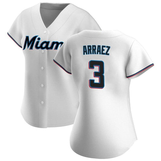 Women's Miami Marlins Luis Arraez Cool Base Replica Home Jersey - White