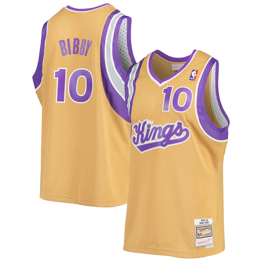 Mike Bibby Sacramento Kings Mitchell & Ness Hardwood Classics Swingman Jersey - Gold