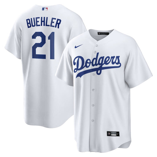 Youth Los Angeles Dodgers Walker Buehler Cool Base Replica Jersey White