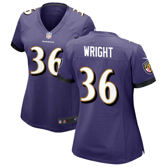 Owen Wright Baltimore Ravens Nike Women's Game Jersey - Purple