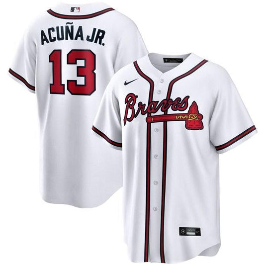 Mens Atlanta Braves Ronald Acuna Cool Base Replica Jersey White