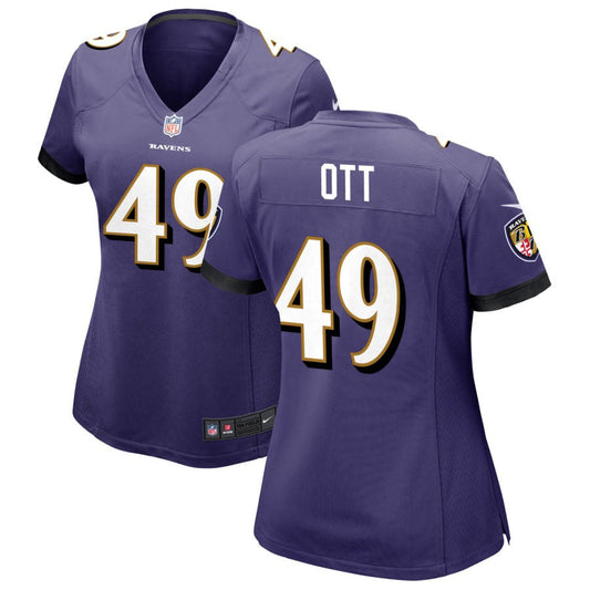 Tyler Ott Baltimore Ravens Nike Women's Game Jersey - Purple