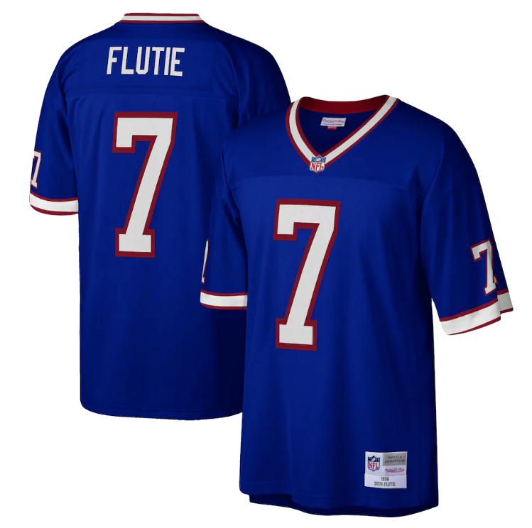 Mens Buffalo Bills Doug Flutie Mitchell & Ness Royal Blue Retired Player Vintage Replica Jersey