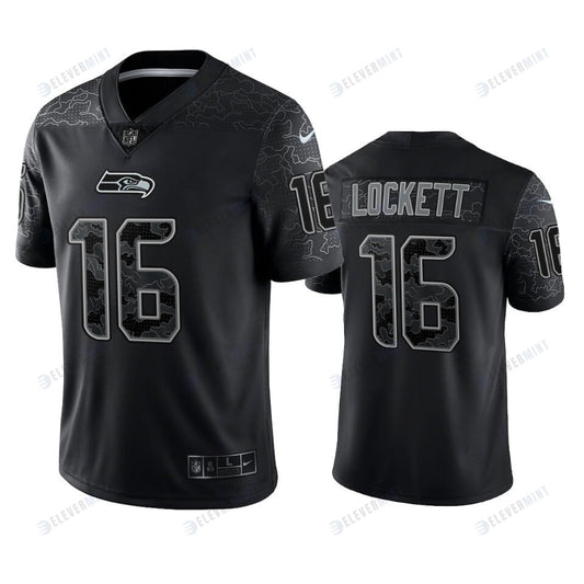 Tyler Lockett 16 Seattle Seahawks Black Reflective Limited Jersey - Men