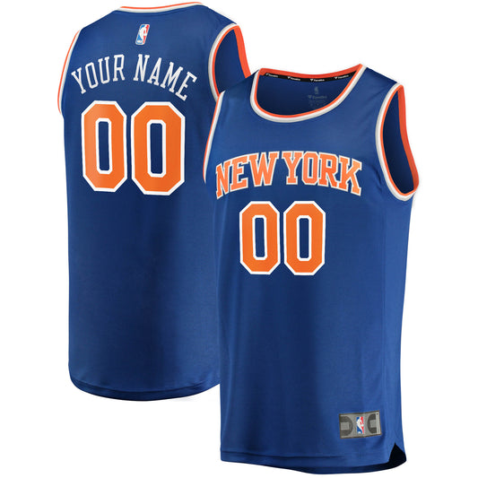 New York Knicks Fanatics Branded Fast Break Custom Replica Jersey Blue - Icon Edition