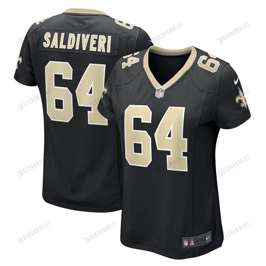 Nick Saldiveri 64 New Orleans Saints Women Team Game Jersey - Black