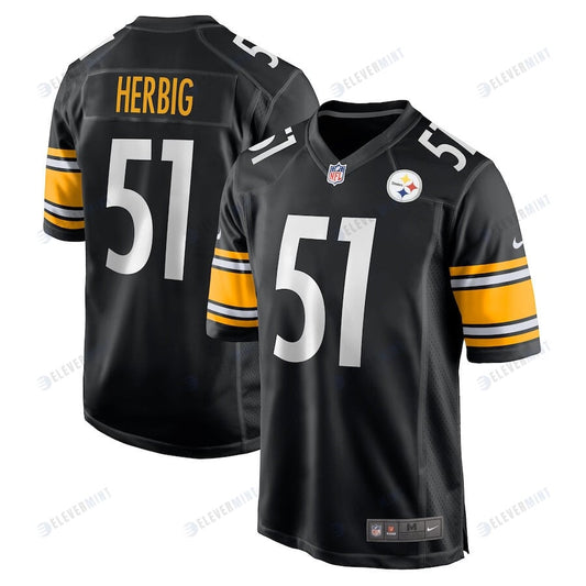 Nick Herbig 51 Pittsburgh Steelers Men Game Jersey - Black