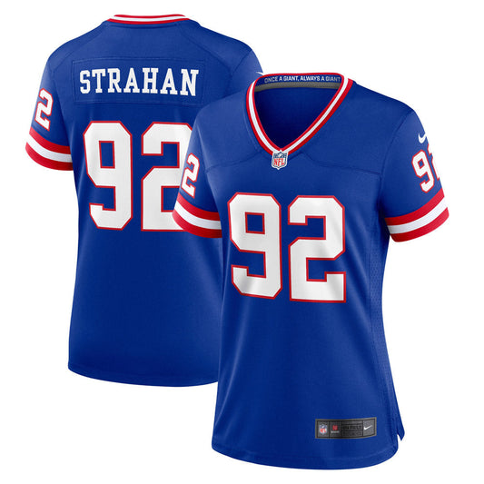 Women's New York Giants Michael Strahan Classic Retired Player Game Jersey Royal Blue