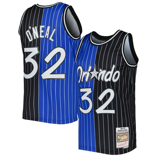 Shaquille O'Neal Orlando Magic Mitchell & Ness Hardwood Classics 1994/95 Split Swingman Jersey - Blue/Black