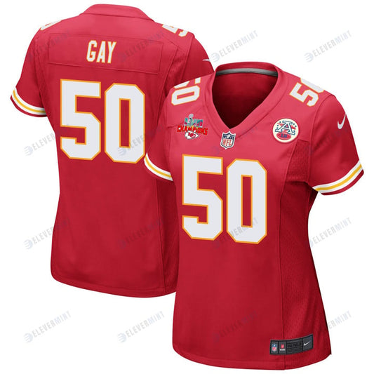 Willie Gay 50 Kansas City Chiefs Super Bowl LVII Champions 3 Stars Women Game Jersey - Red