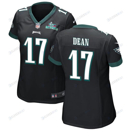 Nakobe Dean 17 Philadelphia Eagles Super Bowl LVII Champions Women Game Jersey - Black