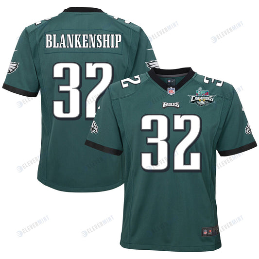 Reed Blankenship 32 Philadelphia Eagles Super Bowl LVII Champions 2 Stars 2 Stars Youth Game Jersey - Black