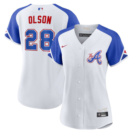 Women's Atlanta Braves Matt Olson 2023 City Connect Replica Jersey - White