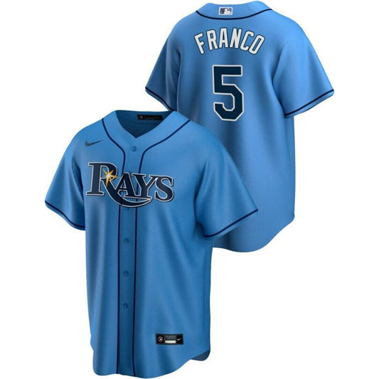 Men's Tampa Bay Rays Wander Franco Cool Base Replica Alternate Jersey - Light blue