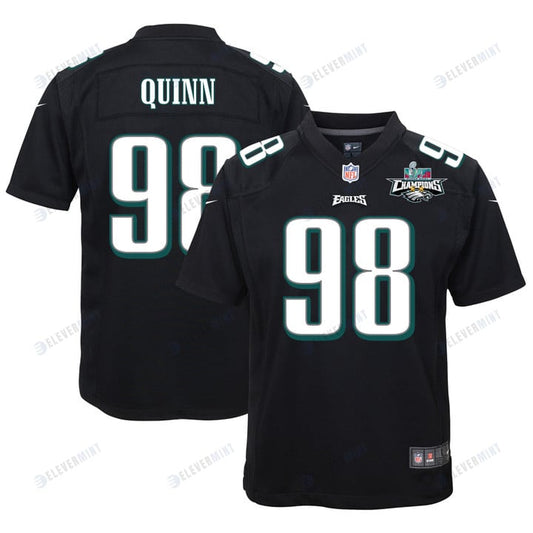 Robert Quinn 98 Philadelphia Eagles Super Bowl LVII Champions 2 Stars Youth Game Jersey - Black