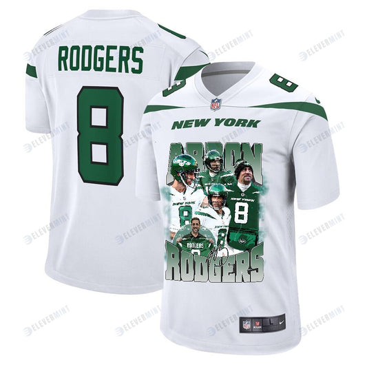 Aaron Rodgers 8 New York Jets Legacy Game Jersey - Men, White