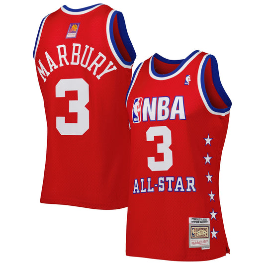 Stephon Marbury Western Conference Mitchell & Ness 2003 All Star Game Swingman Jersey - Red