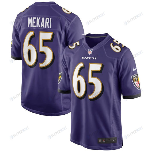 Patrick Mekari 65 Baltimore Ravens Men Game Jersey - Purple