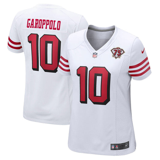 Women's San Francisco 49ers Jimmy Garoppolo 75th Anniversary 2nd Alternate Game Jersey White