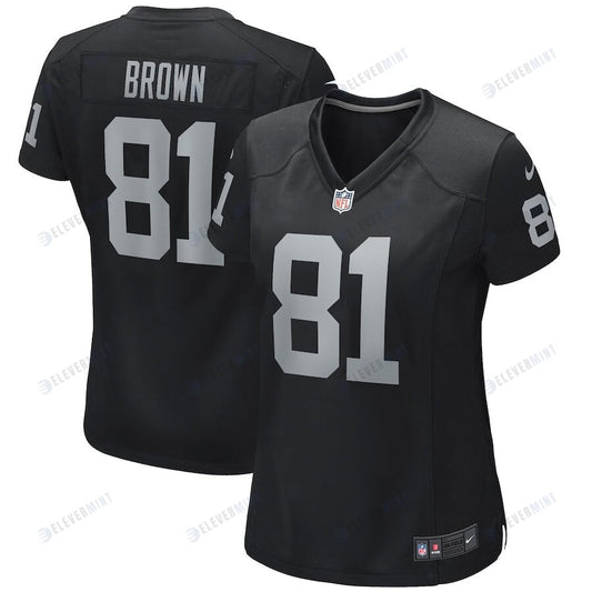 Tim Brown 81 Las Vegas Raiders Women Game Retired Jersey - Black