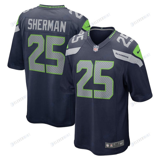 Richard Sherman 25 Seattle Seahawks Men Retired Game Jersey - College Navy