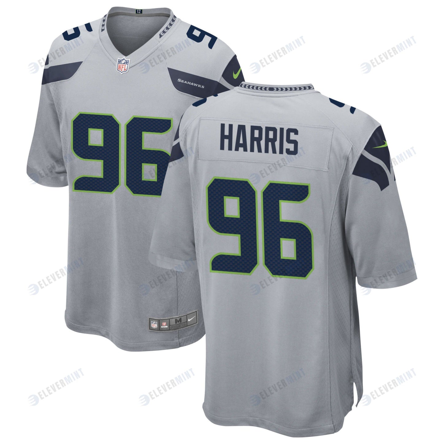 Seattle Seahawks Shelby Harris 96 Alternate Game Jersey - Gray Jersey