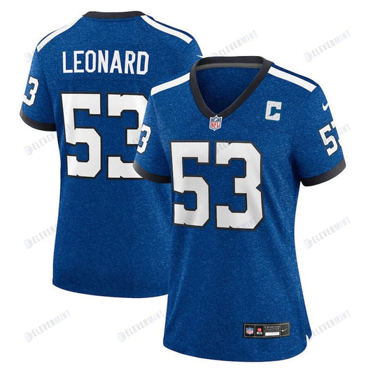 Shaquille Leonard 53 Indianapolis Colts Indiana Nights Alternate Game Women Jersey - Royal