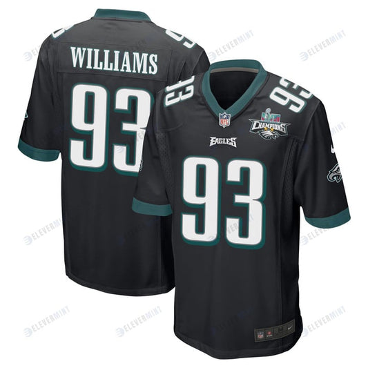 Milton Williams 93 Philadelphia Eagles Super Bowl LVII Champions 2 Stars Men Game Jersey - Black