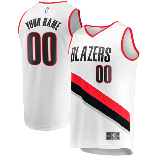 Portland Trail Blazers Fanatics Branded Fast Break Custom Replica Jersey - Association Edition - White