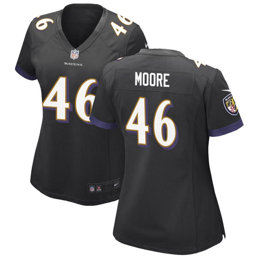 Nick Moore Baltimore Ravens Nike Women's Alternate Game Jersey - Black