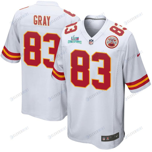 Noah Gray 83 Kansas City Chiefs Super Bowl LVII Champions Men Game Jersey - White