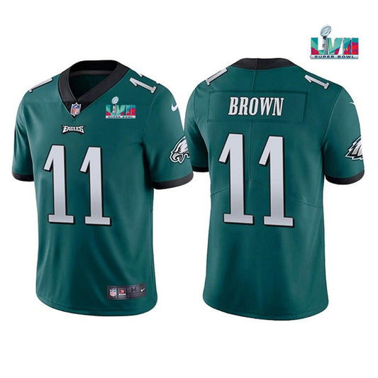 Men's Philadelphia Eagles AJ Brown Super Bowl 57 Game Vapor Jersey Green