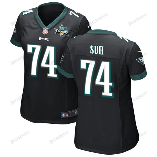 Ndamukong Suh 74 Philadelphia Eagles Super Bowl LVII Champions 2 Stars Women Game Jersey - Black