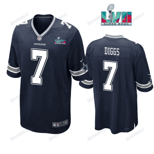 Trevon Diggs 7 Dallas Cowboys Super Bowl LVII Super Bowl LVII Navy Men Game Jersey