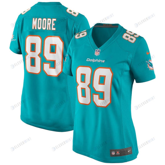 Nat Moore 89 Miami Dolphins Women Game Retired Jersey - Aqua