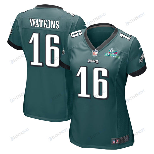 Quez Watkins 16 Philadelphia Eagles Super Bowl LVII Champions Women Game Jersey - Midnight Green