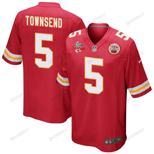 Tommy Townsend 5 Kansas City Chiefs Super Bowl LVII Champions 3 Stars Men Game Jersey - Red