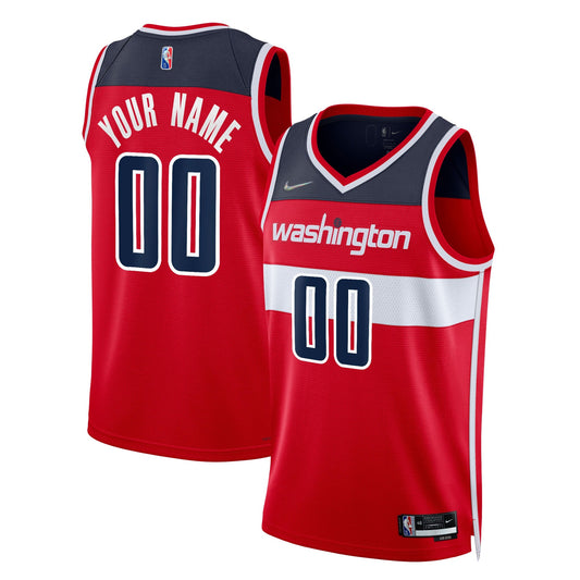 Washington Wizards Nike 2021/22 Diamond Swingman Custom Jersey - Icon Edition - Red