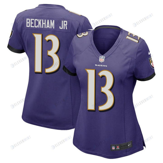 Odell Beckham Jr. 13 Baltimore Ravens Game Women Jersey - Purple