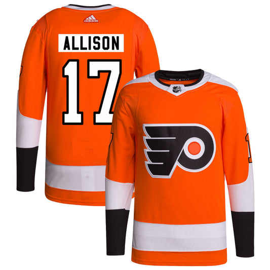 Wade Allison Philadelphia Flyers adidas Home Primegreen Authentic Pro Jersey - Orange