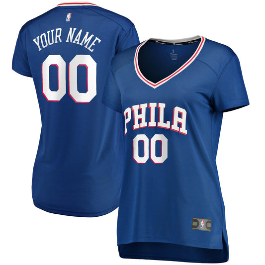 Philadelphia 76ers Fanatics Branded Women's Fast Break Custom Jersey Royal - Icon Edition